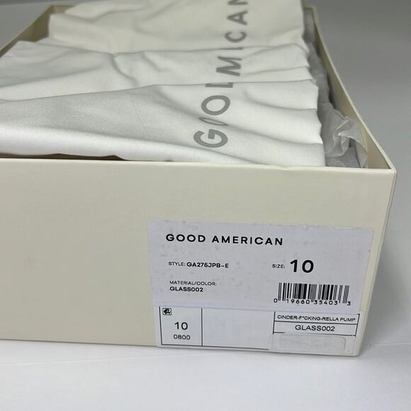 Good American Women’s Glass Cinder-f*cking-rella Pump Size 10 - Picture 3 of 10